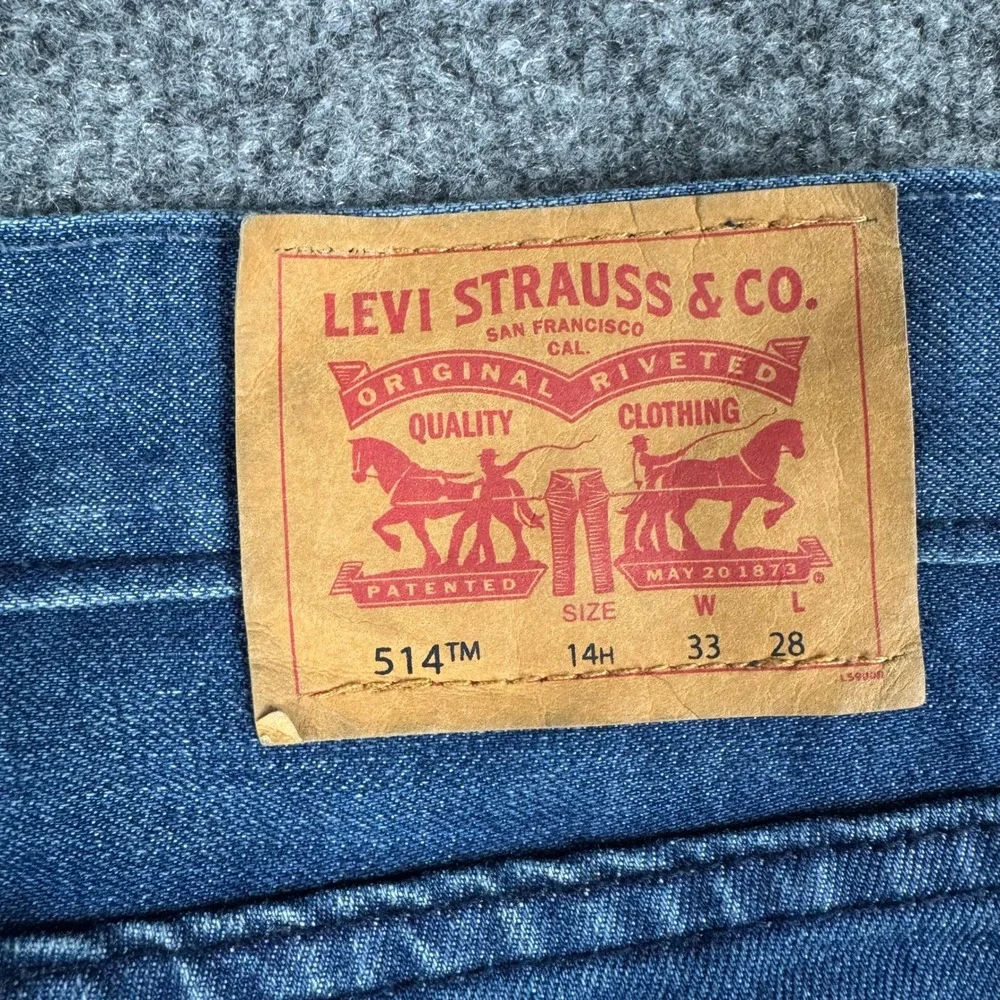 Levis Jeans Boys Size 14 Husky Blue 514 Straight Leg Medium Wash Denim Classic